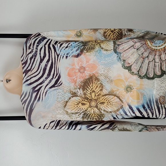 Etoile du Monde Sequins Beads cardigan sweater buttons up size 4 multicolor New - Picture 3 of 9